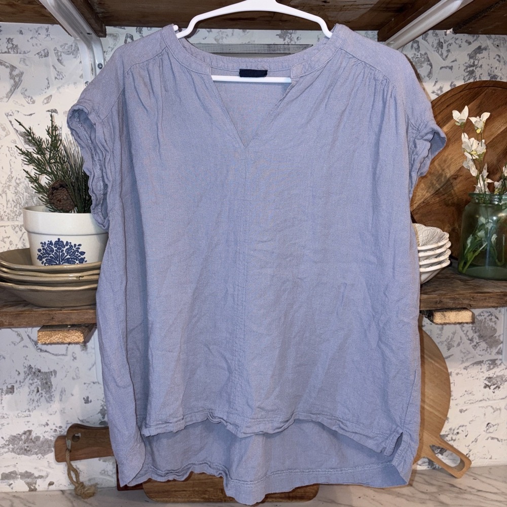 Splendid Women's Linen Blend Coastal Cowgirl Pullover Tunic T Shirt Size L